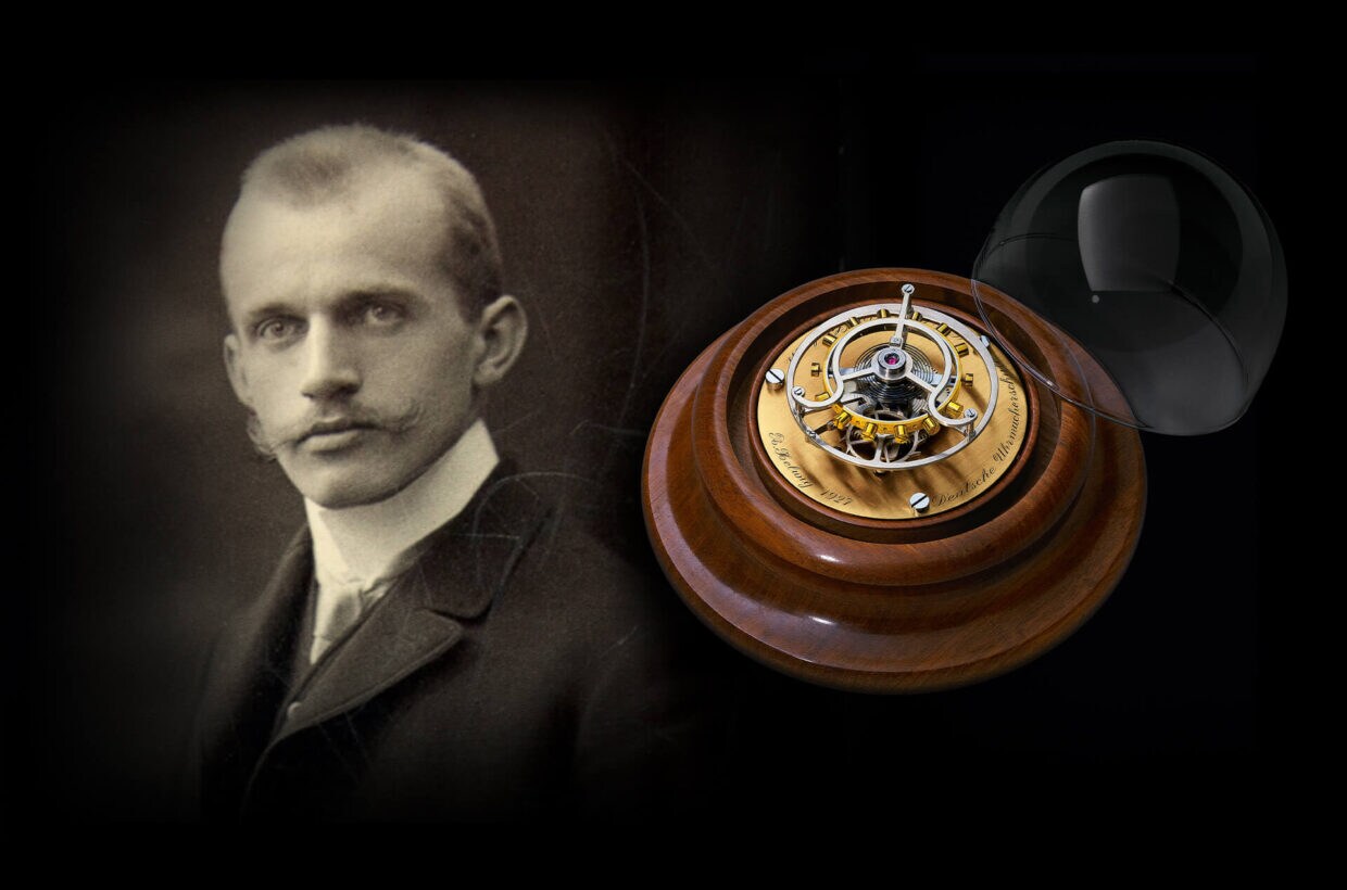 Icono de la construcción refinada de relojes El maestro relojero de Glashütte Alfred Helwig sigue siendo conocido hoy en día por sus habilidades como artesano y por su creatividad. Su ingenioso invento de 1920, el tourbillon volante, simboliza su búsqueda incansable de la precisión. Icono de la construcción refinada de relojes El maestro relojero de Glashütte Alfred Helwig sigue siendo conocido hoy en día por sus habilidades como artesano y por su creatividad. Su ingenioso invento de 1920, el tourbillon volante, simboliza su búsqueda incansable de la precisión.
