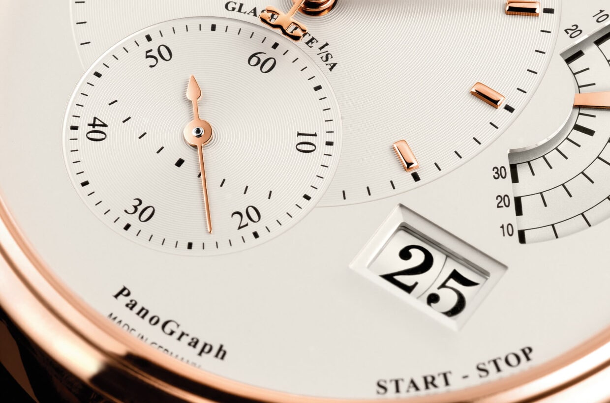 Remarkable chronograph The PanoGraph is the contemporary variation of its famous predecessor, the PanoRetroGraph. This chronograph with flyback function presents the off-centre hours and minutes display above the small seconds on the left side, while the Panorama Date takes up its position at 4 o’clock. Remarkable chronograph The PanoGraph is the contemporary variation of its famous predecessor, the PanoRetroGraph. This chronograph with flyback function presents the off-centre hours and minutes display above the small seconds on the left side, while the Panorama Date takes up its position at 4 o’clock.