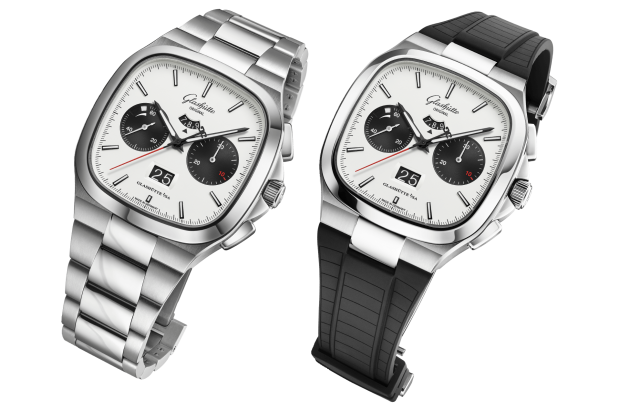  40.00 x 40.00 mmDimensions Stainless steelCase Material One watch, two styles!Delivered with a metal bracelet and a rubber strap. U.S. & Canada onlyLimited Edition Made in GermanyTraditional Watchmaking 